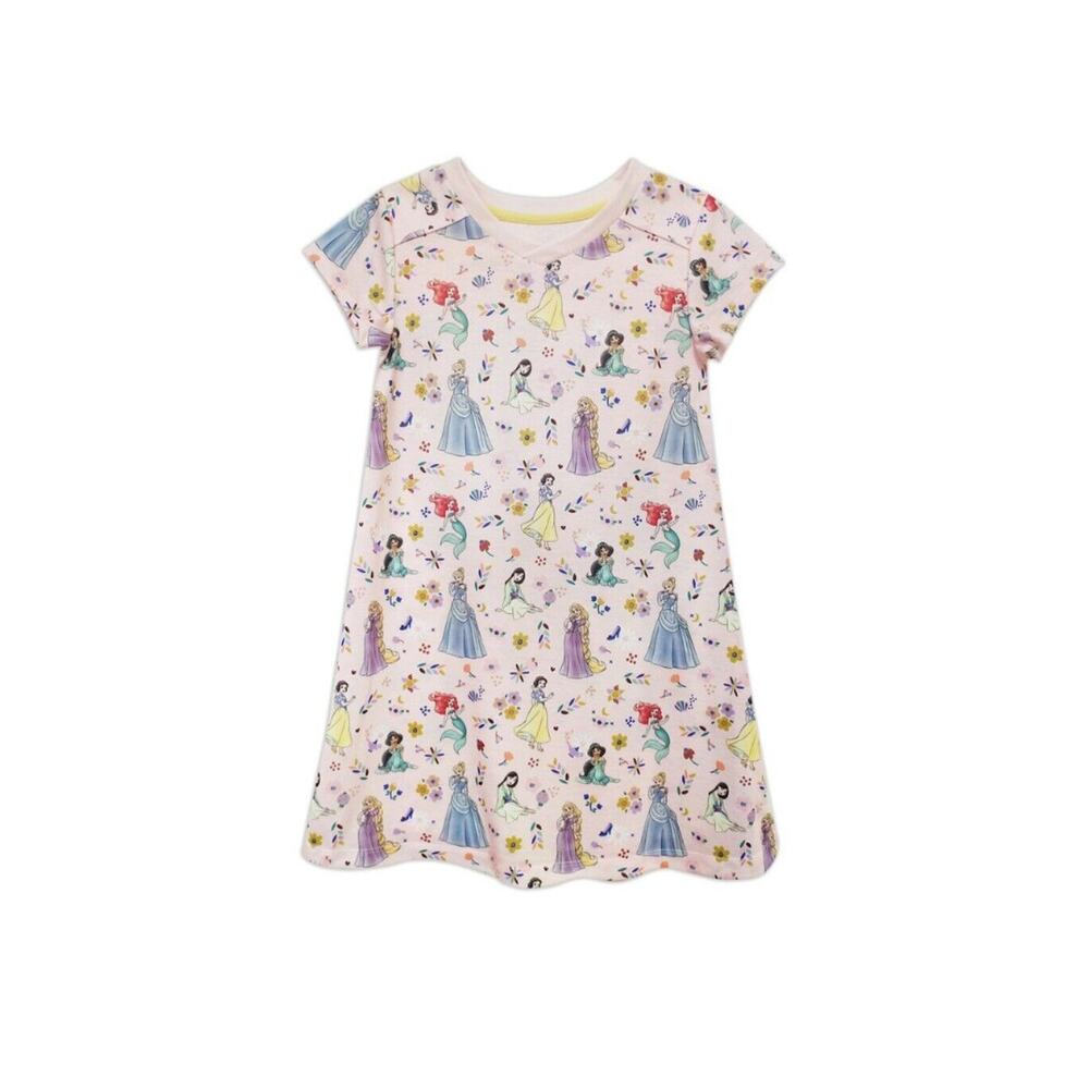 Disney Princess Cinderella Snow White Mulan Short Sleeve Nightshirt Size 9/10